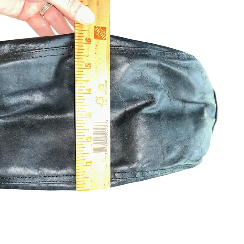 New Frye black leather messenger bag